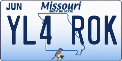 MO license plate YL4R0K