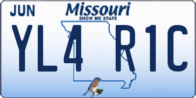 MO license plate YL4R1C