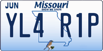 MO license plate YL4R1P