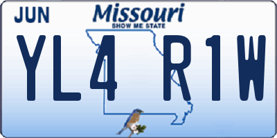 MO license plate YL4R1W