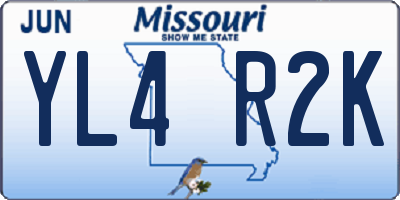 MO license plate YL4R2K