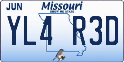 MO license plate YL4R3D