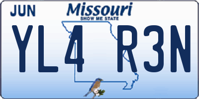 MO license plate YL4R3N