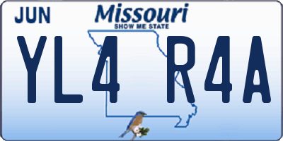MO license plate YL4R4A
