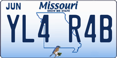 MO license plate YL4R4B