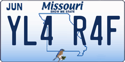 MO license plate YL4R4F