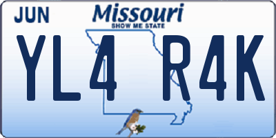 MO license plate YL4R4K