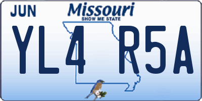 MO license plate YL4R5A