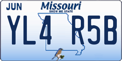 MO license plate YL4R5B