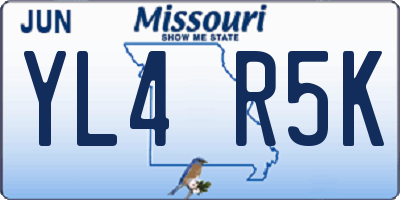 MO license plate YL4R5K