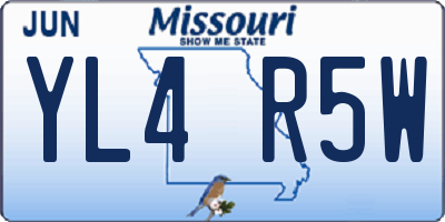 MO license plate YL4R5W