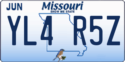 MO license plate YL4R5Z