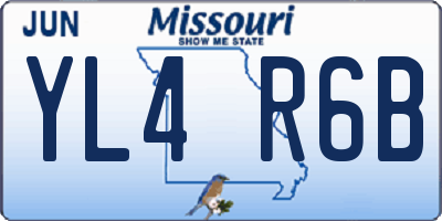 MO license plate YL4R6B