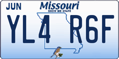 MO license plate YL4R6F