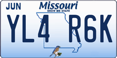 MO license plate YL4R6K