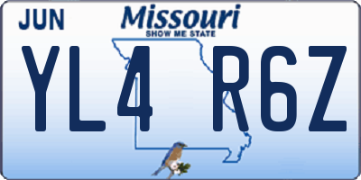 MO license plate YL4R6Z