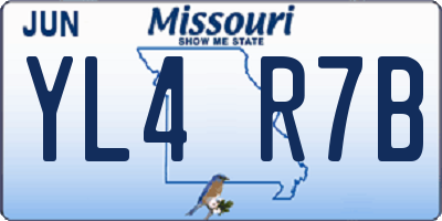 MO license plate YL4R7B