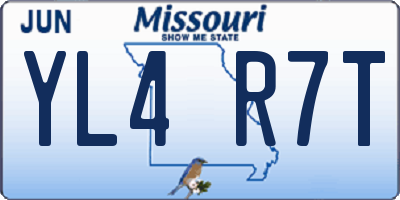 MO license plate YL4R7T
