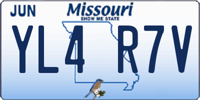 MO license plate YL4R7V