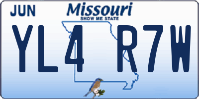 MO license plate YL4R7W