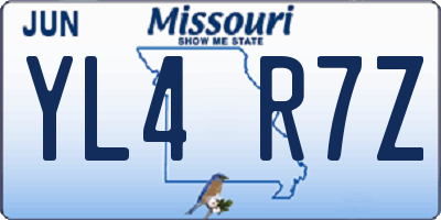 MO license plate YL4R7Z