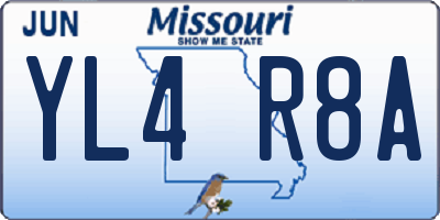 MO license plate YL4R8A