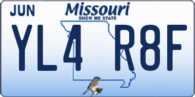 MO license plate YL4R8F