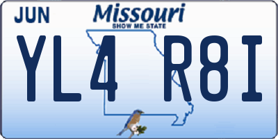 MO license plate YL4R8I