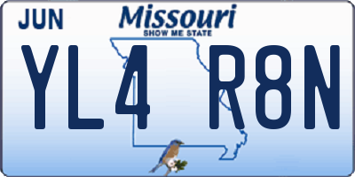 MO license plate YL4R8N