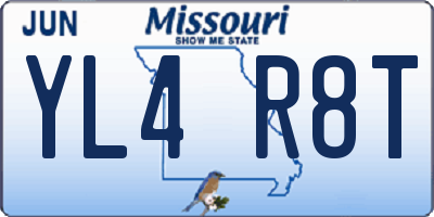MO license plate YL4R8T