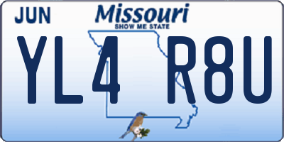 MO license plate YL4R8U