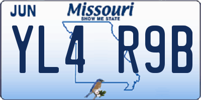 MO license plate YL4R9B
