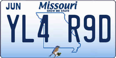 MO license plate YL4R9D