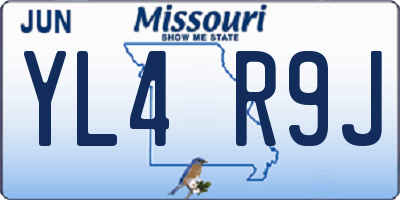 MO license plate YL4R9J