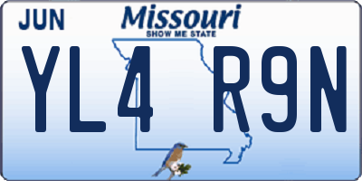 MO license plate YL4R9N