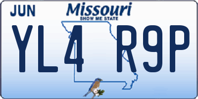 MO license plate YL4R9P