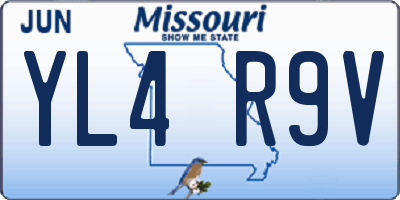 MO license plate YL4R9V