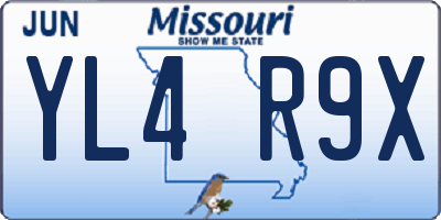 MO license plate YL4R9X