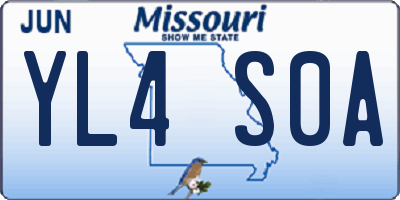 MO license plate YL4S0A