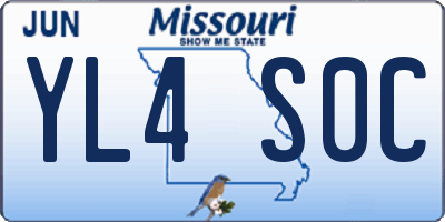 MO license plate YL4S0C