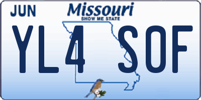 MO license plate YL4S0F
