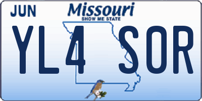 MO license plate YL4S0R