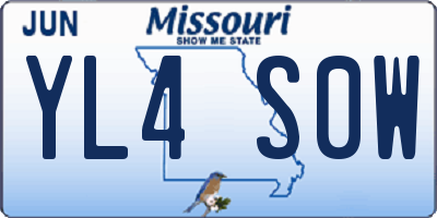 MO license plate YL4S0W