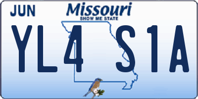 MO license plate YL4S1A