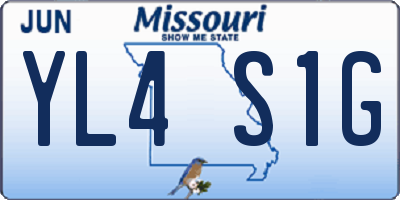 MO license plate YL4S1G