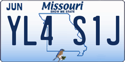 MO license plate YL4S1J