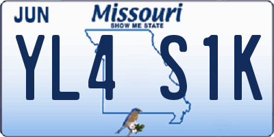 MO license plate YL4S1K