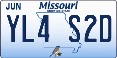 MO license plate YL4S2D