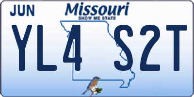 MO license plate YL4S2T