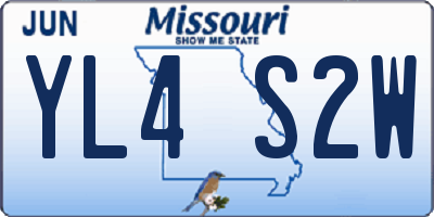 MO license plate YL4S2W